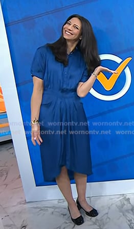 Natalie’s blue band collar dress on Today