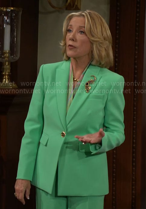 Nikki’s green suit on The Young and the Restless