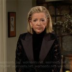 Nikki’s black lace suit on The Young and the Restless
