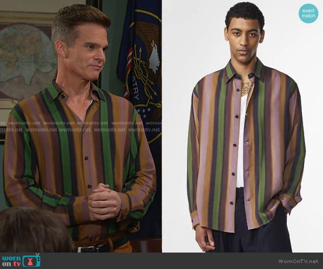NN07 Freddy Shirt in Grape Shake worn by Leo Stark (Greg Rikaart) on Days of our Lives