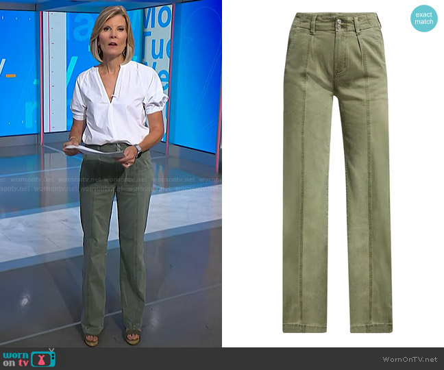 Paige Brooklyn Seamed Wide-Leg Pants worn by Kate Snow on NBC News Daily