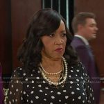 Paulina’s black polka dot chiffon dress on Days of our Lives