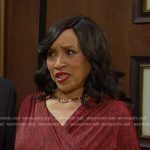 Paulina’s red snake print wrap dress on Days of our Lives