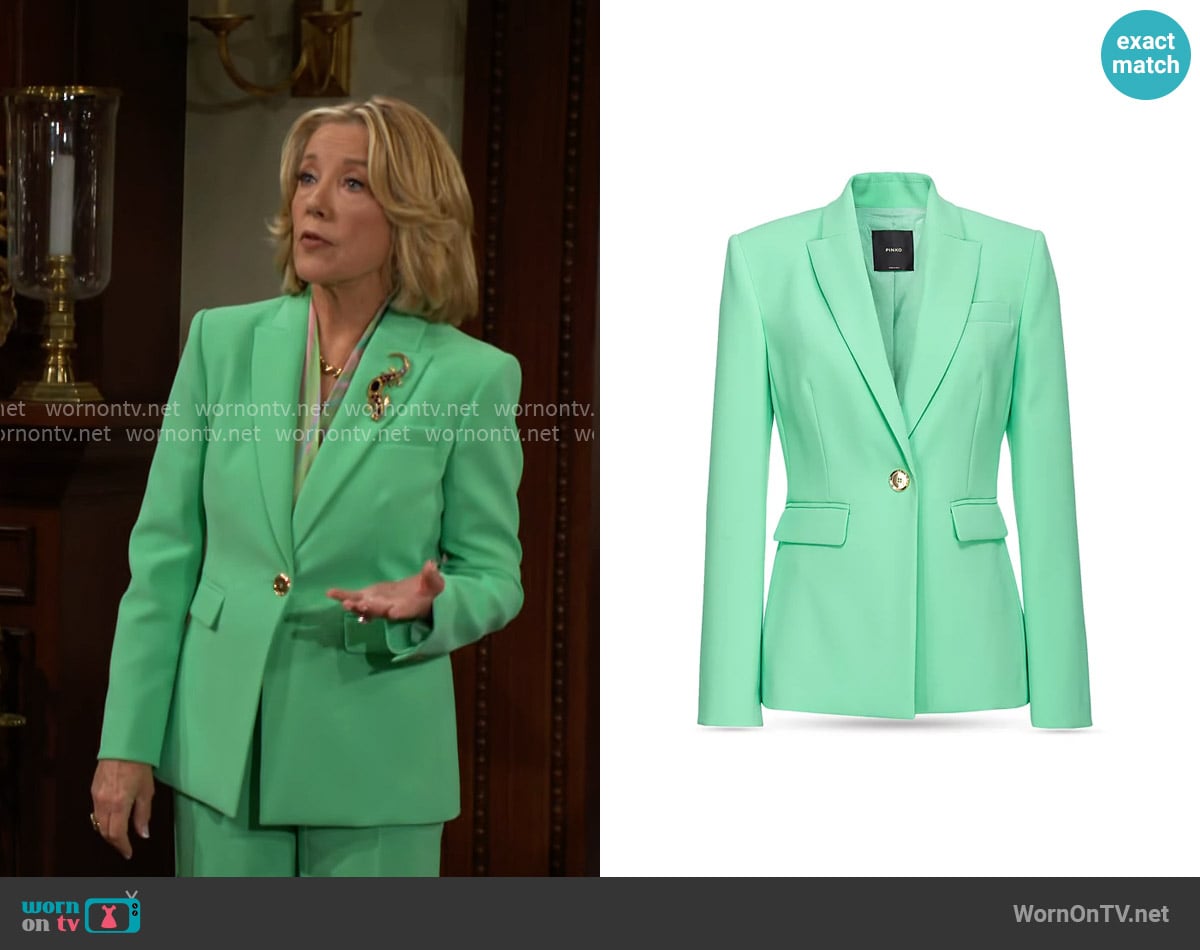 Pinko Humahuaca Single Breasted Blazer worn by Nikki Reed Newman (Melody Thomas-Scott) on The Young and the Restless