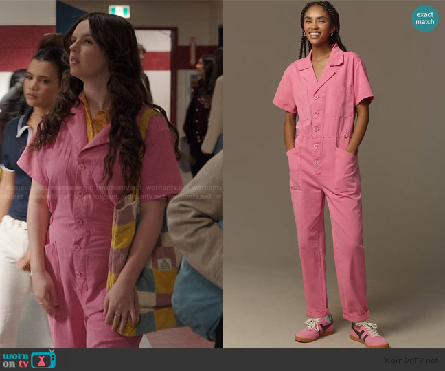 Pistola Grover Short-Sleeve Jumpsuit worn by Grace (Ellie O’Brien) on My Life with the Walter Boys