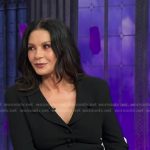 Catherine Zeta-Jones’s black poppy blazer and skirt on Good Morning America
