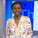 Zinhle’s white print Blouse on NBC News Daily