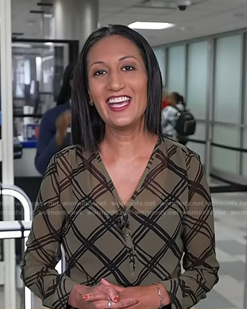 Priya Sridhar’s green plaid blouse on Today