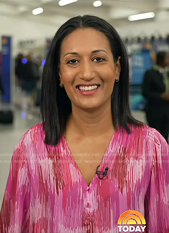 Priya Sridhar’s pink print blouse on Today