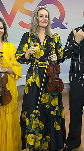 Rachel Grace’s black rose print maxi dress on Today