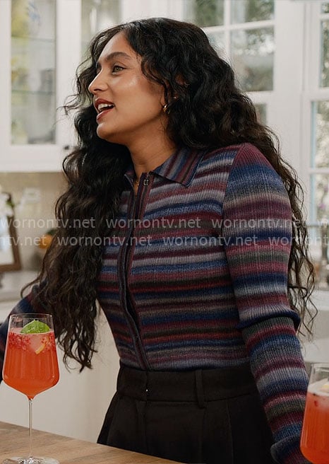 Radhi Devlukia’s striped cardigan on With Love Meghan