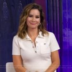 Rebecca’s printed skirt and top on Good Morning America