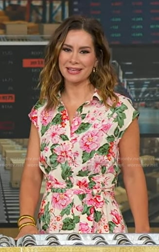 Rebecca’s floral short sleeve shirtdress on Good Morning America