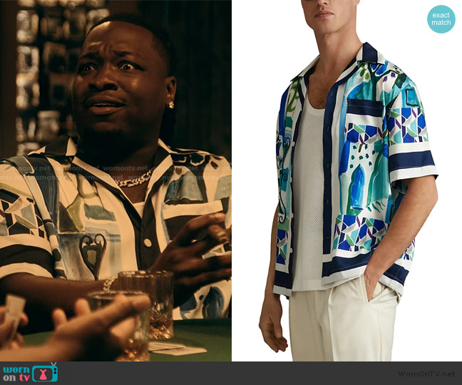 Reiss Belize Printed Camp Shirt worn by Hanibal (Chris Lee) on The Chi