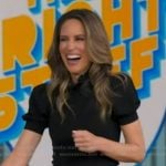 Rhiannon’s black ruffle neck top on Good Morning America