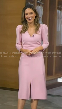 Rhiannon’s pink v-neck dress on Good Morning America