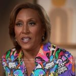 Robin’s multicolor print shirt on Good Morning America