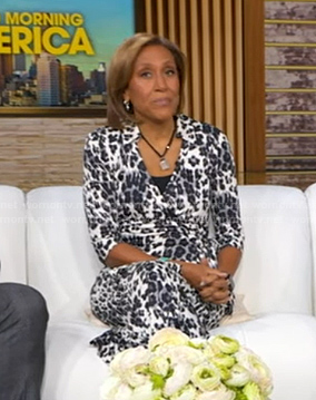 Robin’s leopard print wrap dress on Good Morning America