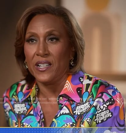 Robin’s multicolor print shirt on Good Morning America