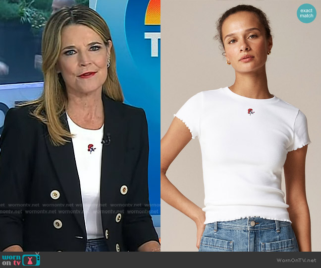 Rouje X J.Crew Fleur T-shirt worn by Savannah Guthrie on Today
