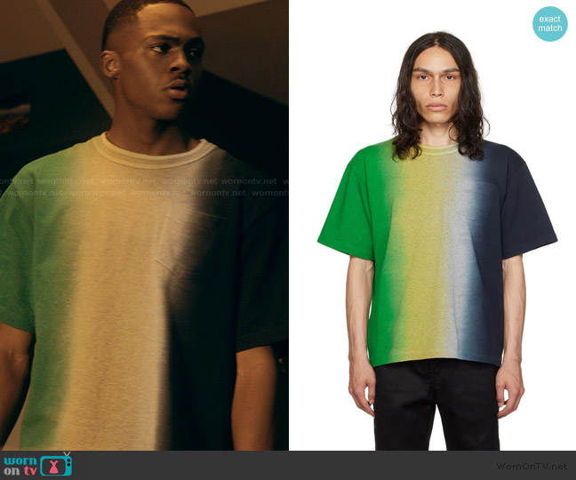 Sacai Tie-Dyed Cotton-Jersey T-Shirt worn by Bakari (Bakari) on The Chi