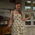 Sally’s polka dot halter dress on The Young and the Restless