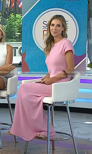 Sarah Eggenberger’s pink knit maxi dress on Today