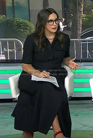 Savannah’s black flap pocket shirtdress on Today