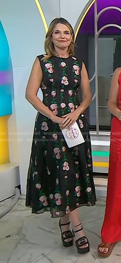 Savannah’s black platform sandals on Today