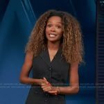 Zuri’s black button front mini dress on Access Hollywood