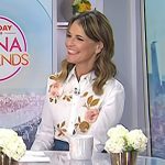 Savannah’s floral embroidered shirt and denim skirt on Today