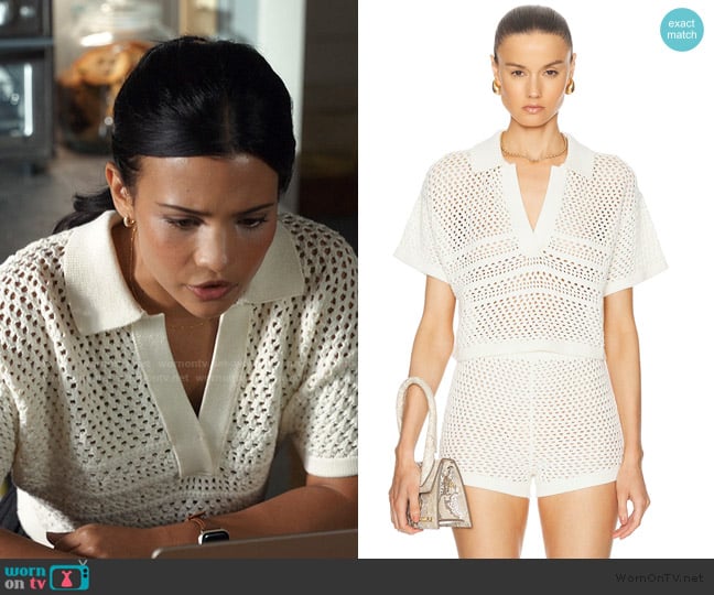 WornOnTV: Jackie's white crochet knit polo on My Life with the