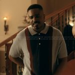 Shaad’s blue polo shirt on The Chi