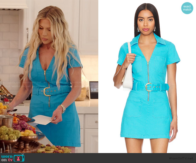 WornOnTV: Jennifer's blue zip front mini dress on The Real