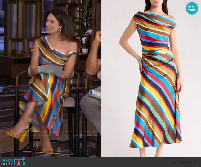 Staud Phare Silk Dress worn by Katie Lowes on Live with Kelly and Mark
