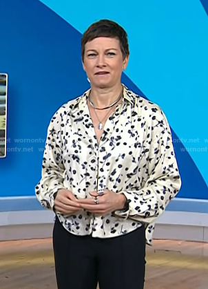 Stephanie’s ivory floral blouse on Today