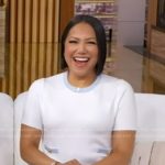 Stephanie’s white short sleeve sweater on Good Morning America