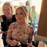 Tamra’s floral print mesh top on The Real Housewives of Orange County