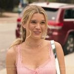 Taylor’s pink lace trim mini dress on The Summer I Turned Pretty