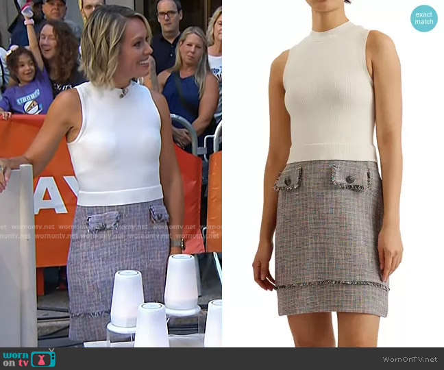 Ted Baker Mayumid Mixed Media Minidress worn by Dylan Dreyer on Today