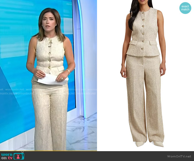 Ted Baker Vulpaw Boucle Waistcoat worn by Chloe Melas on Today