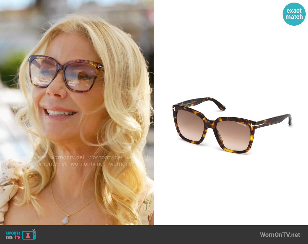Tom Ford Amarra 55mm Gradient Lens Square Sunglasses worn by Brooke Logan (Katherine Kelly Lang) on The Bold and the Beautiful