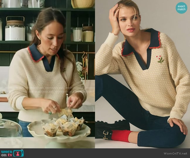Trovata Parker Polo Sweater worn by Joanna Gaines on Today