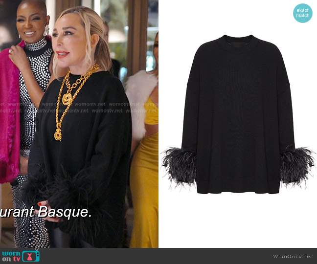 Valentino Garavani Wool Sweater with Feathers worn by Marysol Patton (Marysol Patton) on The Real Housewives of Miami