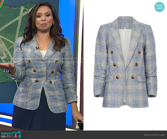 Veronica Beard Beacon Dickey Jacket in Blue worn by Adelle Caballero on Today