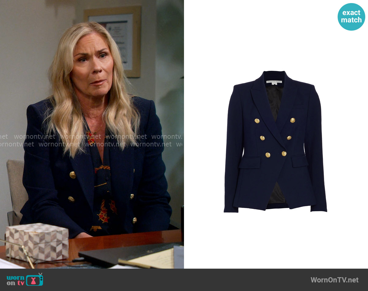 Veronica Beard Miller Dickey Jacket in Navy worn by Leanne Murphy (Leanne Morgan) on Leanne