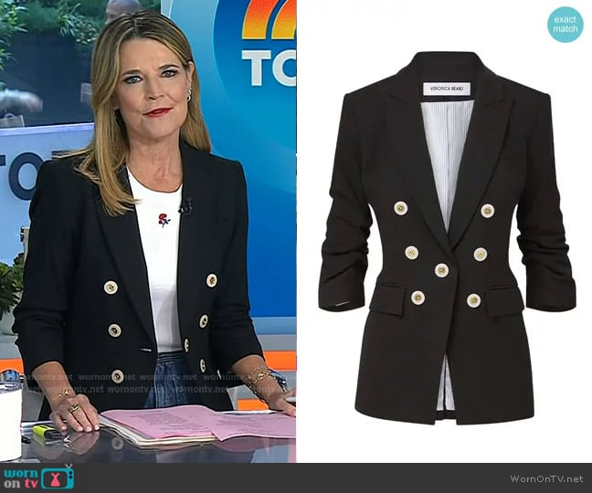 Veronica Beard Tomi Dickey Jacket in Black worn by Savannah Guthrie on Today
