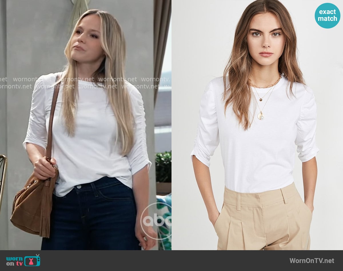 Veronica Beard Waldorf Tee worn by Lulu Spencer (Alexa Havins Bruening) on General Hospital