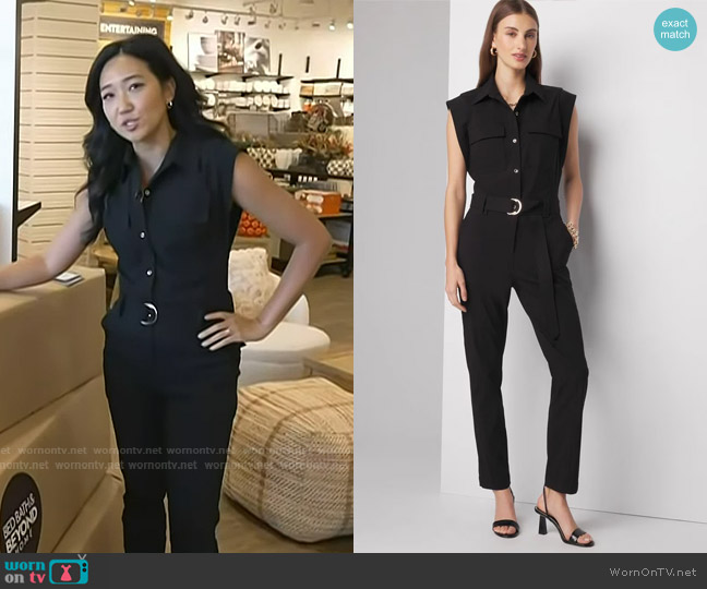 White House Black Market Utility Jumpsuit worn by Kathy Park on Today