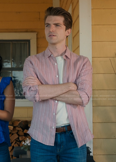 Will’s pink striped shirt on My Life with the Walter Boys